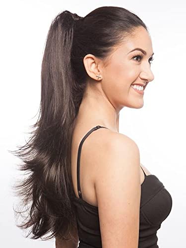 Easihair Provocative Ponytail Color 24B22 Crème Brule Hairpieces 14" - 20" Length Reversible Claw Clip Attachment Synthetic Wavy Layered Pony Clip On Bundle Maxwigs Hairloss Booklet #TOP3