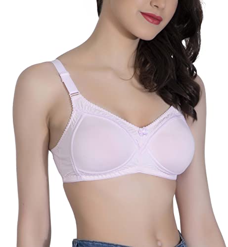 Image of Womens Seamless Padded Full Coverage Bra | Nylon Stretch Fabric | Adjustable Broad Straps | Full Cups Bra