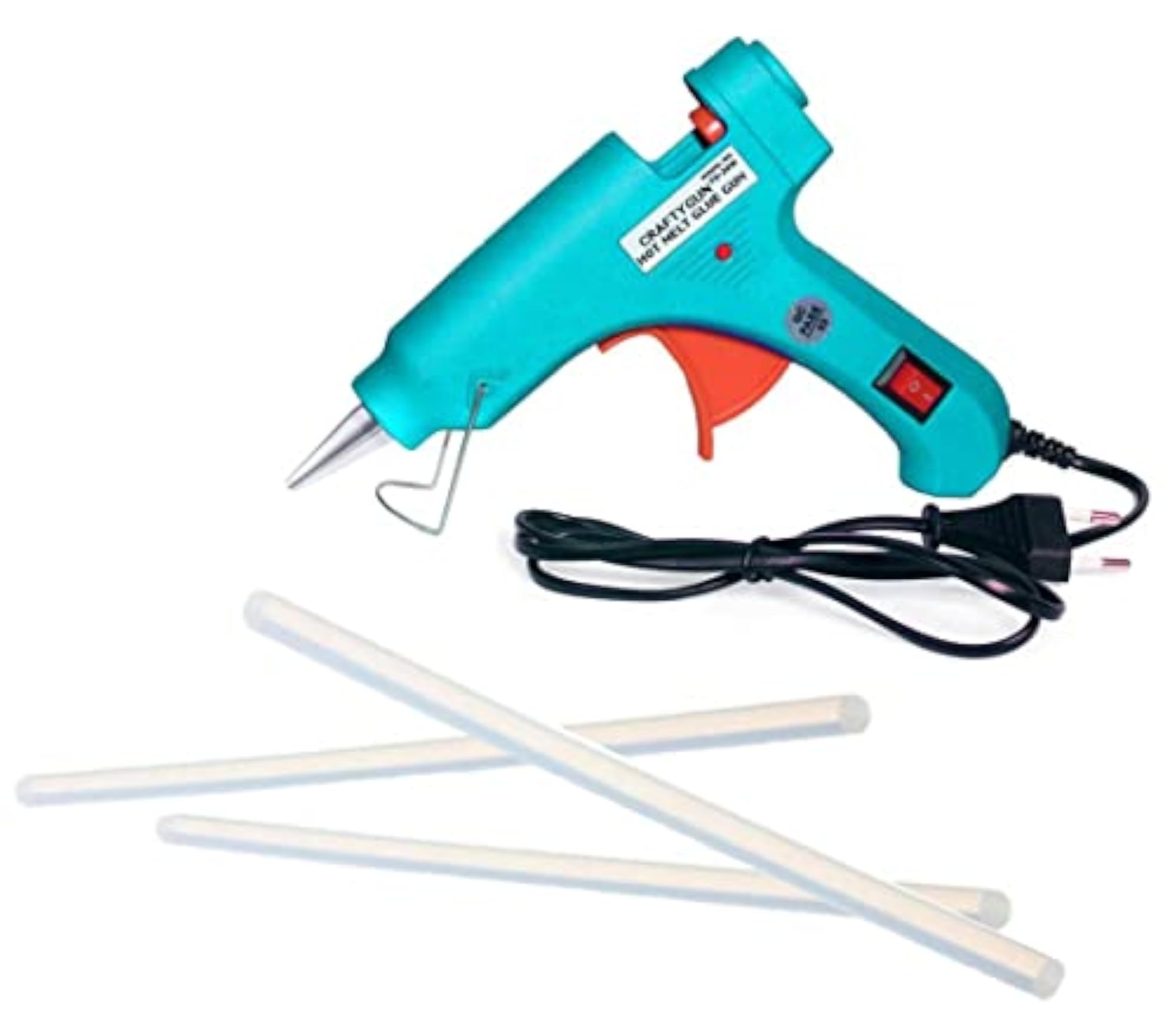 Turquoise Mini 20 Watt Hot Melt Glue Gun with 3 Glue Sticks