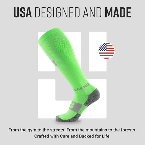 Image of MudGear Graduated Compression Socks, Durable, Sweat-Resistant OCR Performance Socks with Cushioned Footbed, Made in USA