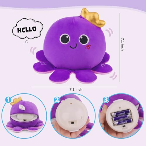 Octopus Baby Crawling Musical Interactive Toys with 97 Melodies, Talking Repeat Function Language Learning for Newborn Infant, Safe Plush Sensory Learning Montessori Toy for Toddlers Gift 0+ Months - Image 7