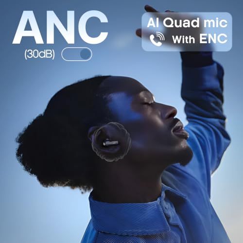 Image of Leaf Buds X514 True Wireless ANC in Ear Earbuds with AI Sound App,Active Noise Cancellation,Transparency Mode,70H Playtime,Quad Mic Enc,40Ms Low Latency,13M Driver, Ipx5, Bluetooth V5.4(Midnight Blue)
