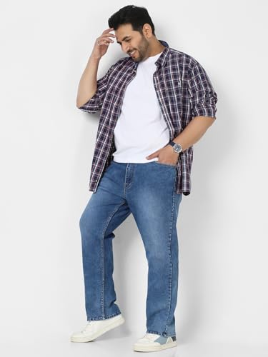 Image of Urbano Plus Men's Straight Fit Mid Rise Jeans