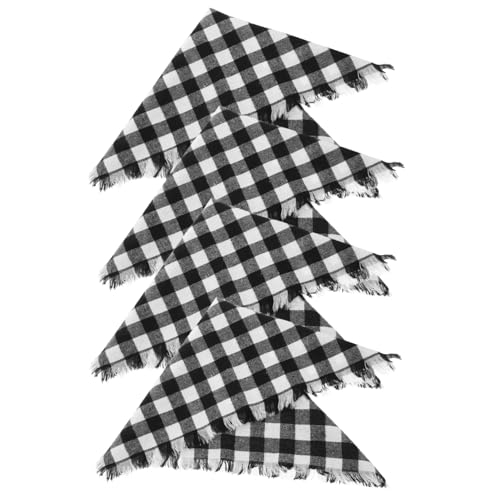 Cabilock 4 Piezas Servilletas de Algodón Reutilizables Diseño de Cuadros Negros y con Flecos Servilletas Rústicas Suaves para Cenas Navideñas y Fiestas Lavables y Duraderas