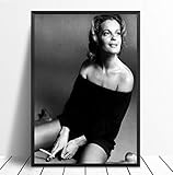 romy schneider fotos lebeck  QINGRENJIE Wandkunst Bild Leinwanddruck Poster Romy Schneider Filmstar Kunst Poster Raum Wanddekoration 40X60Cm Kein Rahmen