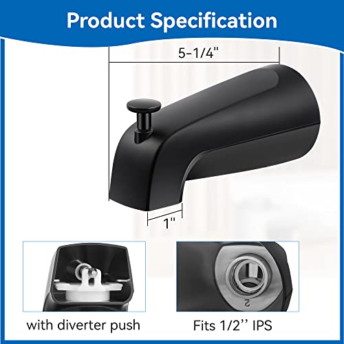 image for Dreyoo 5 1/4 Inch Bathroom Tub Spout Compatible with Westbrass E531D-1