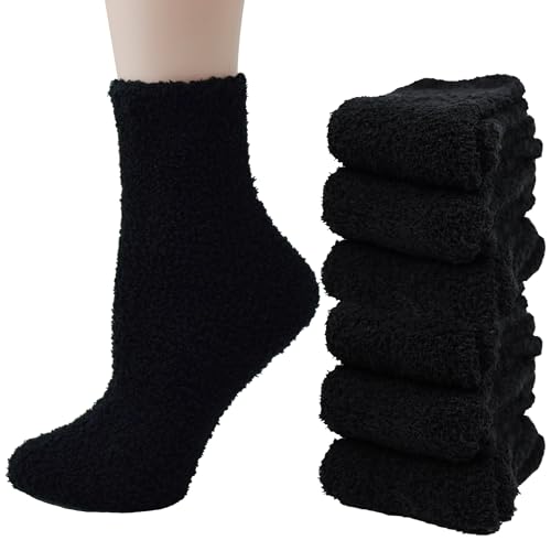 Women's Fuzzy Slipper Socks Microfiber Soft Warm Cozy Slipper Socks Plush Fluffy Fleece Winter Christmas Socks
