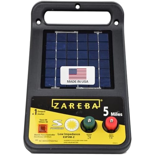 Zareba Solar Electric Fence Charger, 5 Mile Range Low Impedance Energizer