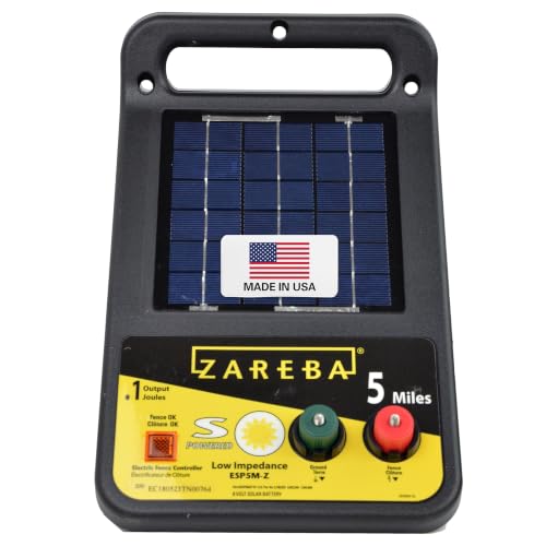 Zareba Solar Electric Fence Charger, 5 Mile Range Low...