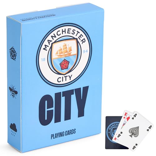 The Gift Scholars Officially Licensed Man City FC Playing Cards - Standard 52-Card Deck - Fun for All Ages of Manchester City
