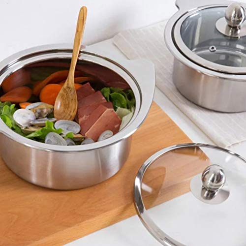 Yardwe Aço Inoxidável Stock Pot Com Tampa| Panela Quente Com Dupla Resistente Ao Calor Alças Fogão P