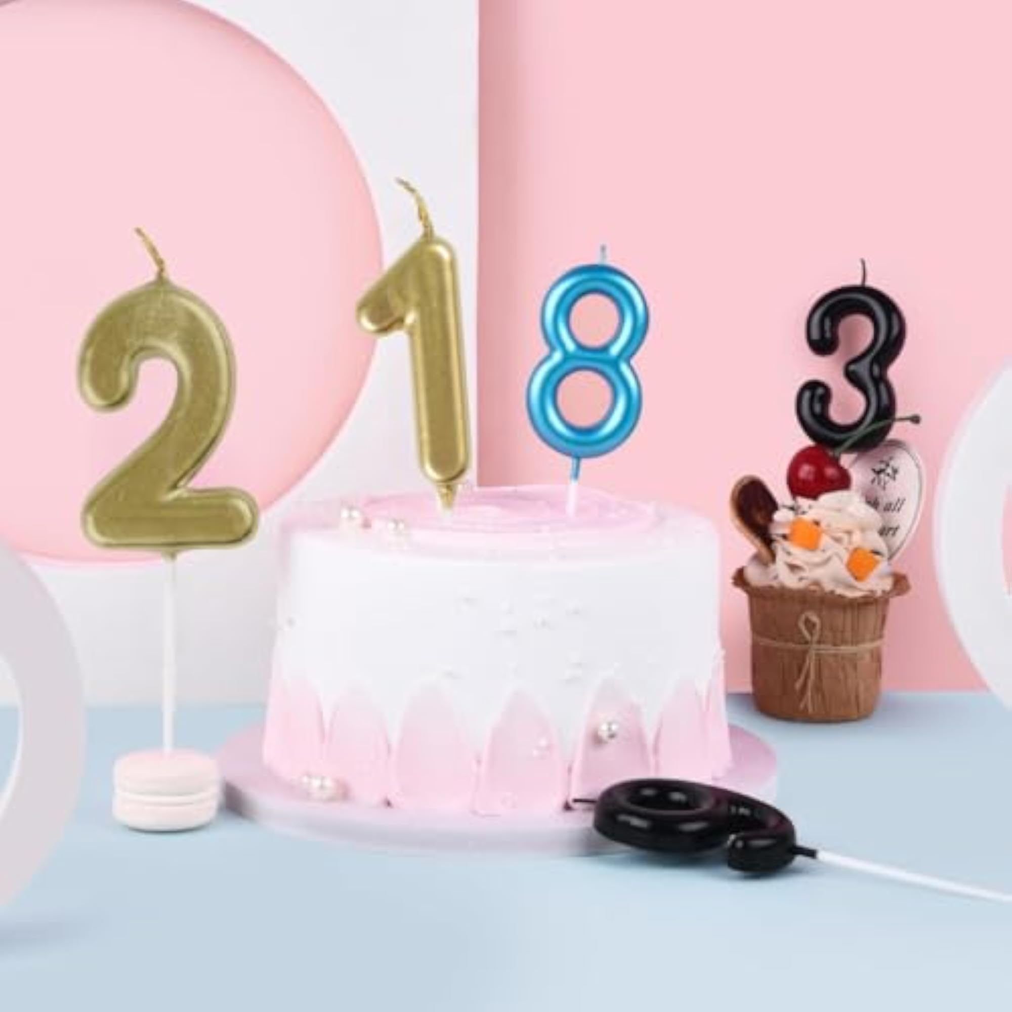 Mini Metallic Gold Number 4 Pick Birthday Candle