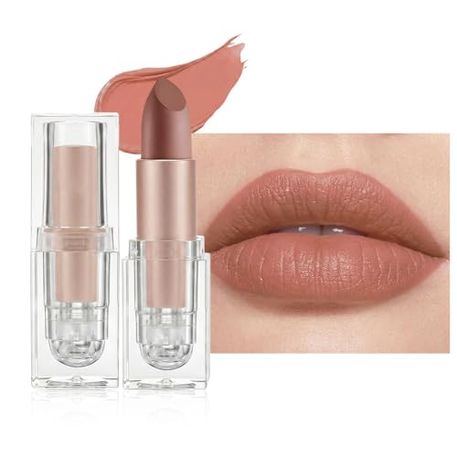 mekuel Nuetral Nude Hydrating Cream Lipstick Satin Matte Finish, Natural Moisture Lipstick with Vitamin E, Smooth Hydrating High Pigmented Lip Crayon for Women Waterproof, Comfortable Daily Lip Makeup