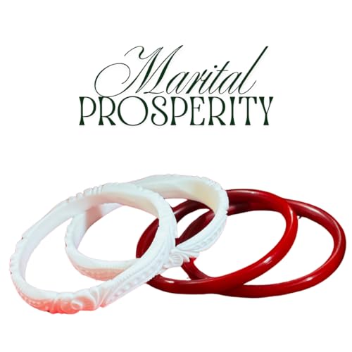 Image of Thick & Premium Sakha Pola for Women Original - Bengali Sankha Pola Bangles Set - Wedding Red & White Bangles, Lahathi, Loha Badhano, Acrylic Plastic Bangles, Calcutta Chura, Size 2.4-2.10