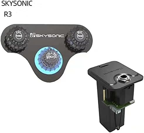Skysonic R3 control panel and integrated output jack with battery compartment.