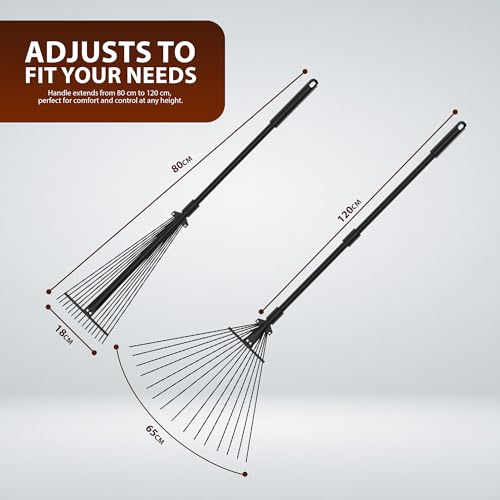 ZENO Garden Rake 25 Tines Adjustable 31 to 67 Inch - Image 4