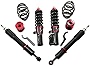 ANGLEWIDE Adjustable Height Coilovers Struts Front And Rear Fit for 2007-2008 for Honda Fit 1st Gen USA Model Coil Spring Over Shock (Set of 4) - Red