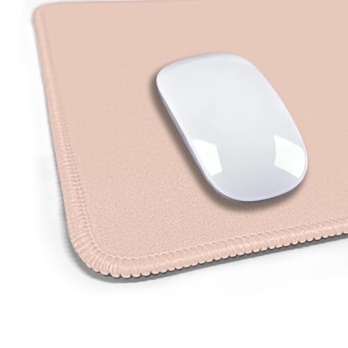 Image of FROGIGO Mouse Pad with Stitched Edges - Solid Color Mousepad for Women, 9.25 x 7.75 inch Washable Square Desk Pad, Non-Slip Rubber Base, Office Home Laptop Accessories - Sakura Pink