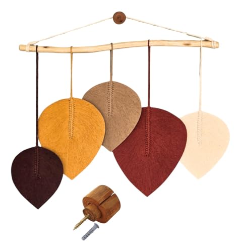 Painel Decorativo Parede 5 Folhas de Macramê