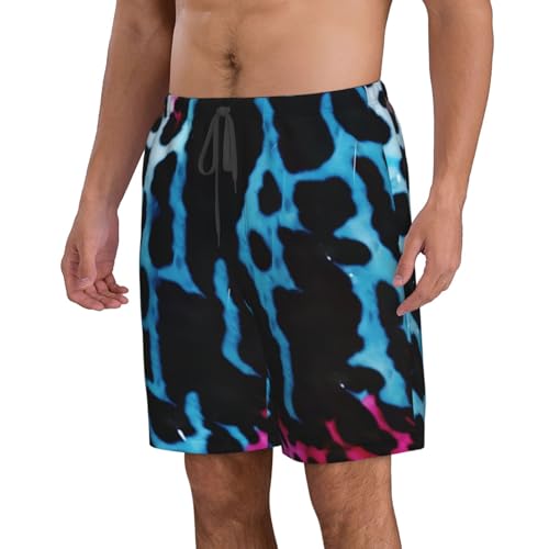 Men's Swim Trunks Blue Leopard Quick Dry Board Shorts Mens Bathing Suit Beach Swimwear with Pockets4