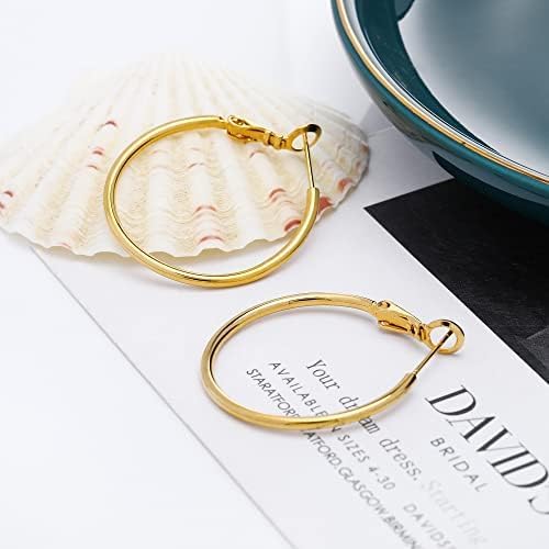 Gacimy Gold Hoop Earrings for Women 14K Gold Plated, 925 Sterling Silver Post Hypoallergenic Earrings Hoops for Women - Image 8