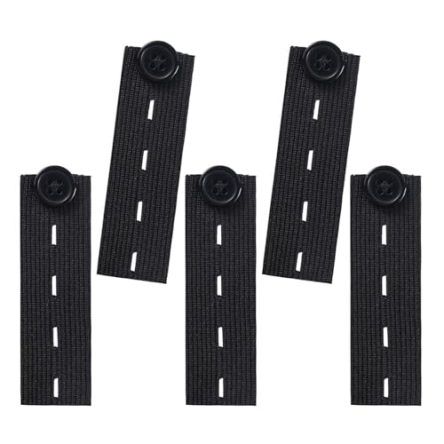 [FamGift] �E�G�X�g�����o���h 5���Z�b�g �e�͐� �G���X�e�B�b�N�f�� 4�i�K�Œ��� �E�G�X�g�g�� �E�G�X�g���� �X�J�[�g �p���c�Ή� 8.3cm*2.4cm�i�u���b�N�j