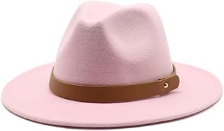 Fengyan Sombreros Sombrero de Lana Nuevo de 19 Colores for Hombres y Mujeres, Sombrero de Jazz Americana, Sombrero de ala Grande for otoño e Invierno