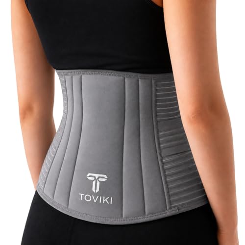 Image of TOVIKI Lumbar Support Belt for Back Pain Relief - LS Belt for Lower Back | Lumbo Sacral Belt for Men & Women | Adjustable Waist Back Support Belt | Lumbosacral Back Belt | Universal Size (Grey)