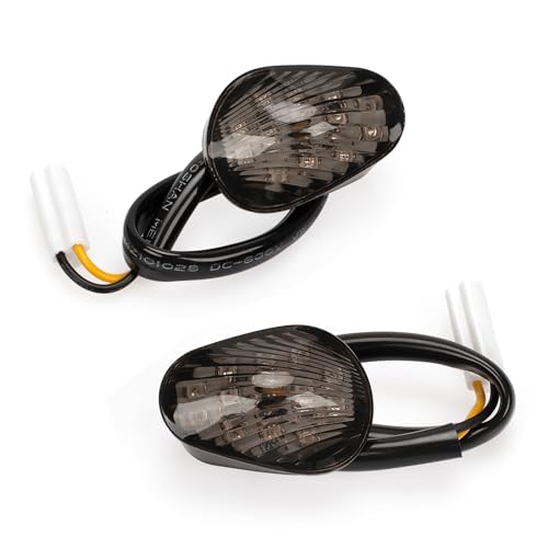 Image of Flush mount motorcycle turn signals LED Light Blinkers Compatible with YZF R1 R3 R6 R6S TMAX MT 07 MT 09 Fazer FZ6 FZ1 FZ FZ6R FZ07 FZ8 FZ09 Turn Indicators (Smoked Color)