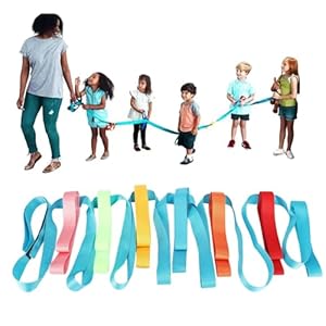 Children Safety Walking Rope, 368cm/144.88in Anti‑Lost Toddler Safety Line Baby Kid Walking Rope for Preschool Daycare School Kids Outdoor with 12 Colorful Handles