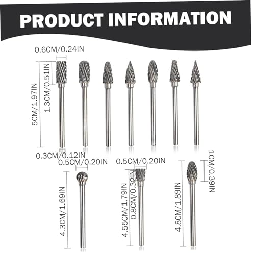 Set de fresas de carburo de tungsteno 3x6 mm doble corte miniatura 3