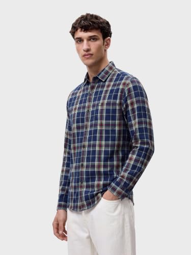 Image of The Indian Garage Co Men Regular Fit Checkered Full Sleeves Cutaway Collar Casual Shirt