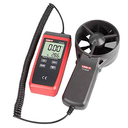 UT363S Digital Split-Type Anemometer Wind Speed Tester, 0.4~30m/s, 1.4~108km/h, 78~5905ft/min, 0.7~58knots, 0.8~67mph, Temp. -10~50℃, Units: m/s, km/h, ft/min, Knots, mph, ℃/℉, MAX/MIN/AVG