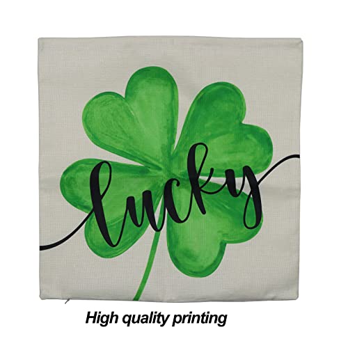 Gaonini St Patricks Day Pillow Covers 18X18 Set Of 4, St Patrick Day Decorations Throw Pillow Covers, Shamrock Lucky Green Decorative Pillow Covers Cases For Home Couch #TOP3