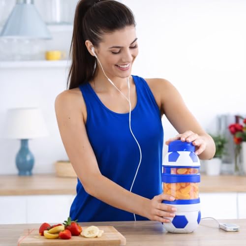 Image of ROMINO Portable Juicer Blenders For Smoothies And Juices, USB Rechargeable Foldable Football Juicer Blender Shake Maker Machine With Rechargeable Battery