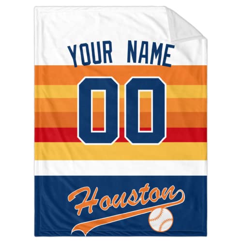 ANTKING Houston Blanket Throw Blanket Custom Any Name and Any Number Gifts for Men Women Baby