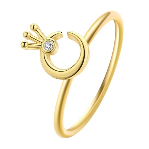 Bague de Lune Couronne XJBTBA : Un Bijou Doré Durable Qui Ne Noircit Pas