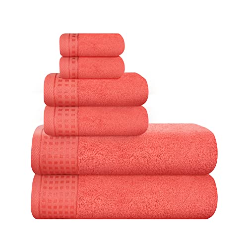 GLAMBURG Ultra Soft 6er-Pack Baumwoll-Handtuch-Set, enthält 2 übergroße...