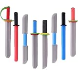 8 Pack Ninja Foam Swords Weapons for Adults Kids - 17' Foam-Prince-Sword Toy Set Party-Supplies - Warrior Knights Pretend Play Safe Fighting Set Perfect Christmas-Birthday Gifts for Boys Girls