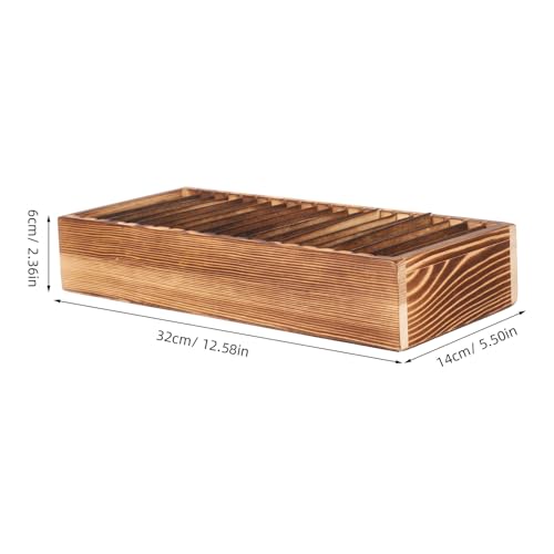 Porte-cartes de visite en bois boîte de rangement portable multi-compartiments