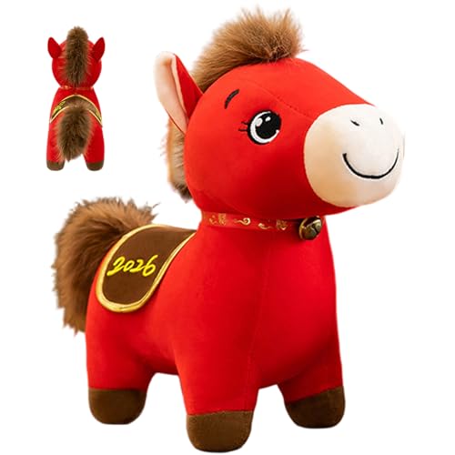 Peluche de cheval du zodiaque rouge, cadeau du Nouvel An chinois pour table