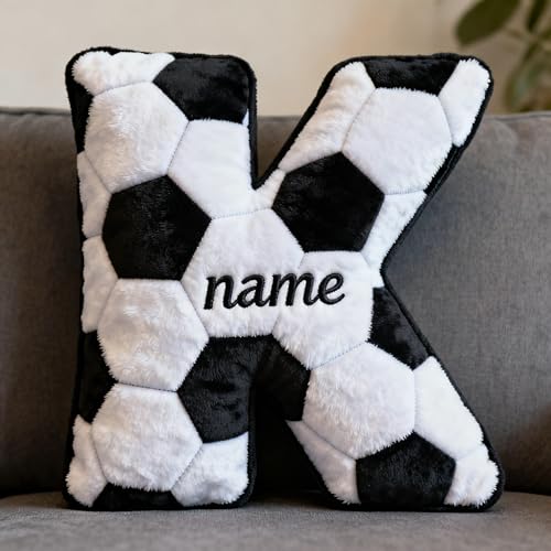 JLSKCN Personalisierte Basketball Trikot Kissen mit Namen, Trikot Personalisiert Kinder, Buchstaben Kissen A-Z, Basketball Fussball Zimmer Jungen Deko Kissen Geburtstagsgeschenk für Jungen Kinder