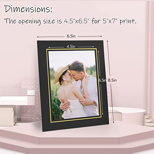 Golden State Art, Pack Of 25, 5X7 Paper Picture Frames With Easel, Paper Photo Frame Cards, Diy Cardboard Photo Frame (Black With Gold Lining) #TOP1