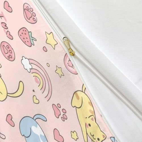 Housse de couette imprimée chat parure de lit enfant - 8