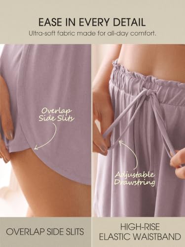 Image of ODODOS Modal Soft Lounge Shorts for Women Drawstring High Waist Casual Sleepwear Lightweight Cozy Pajama Bottom