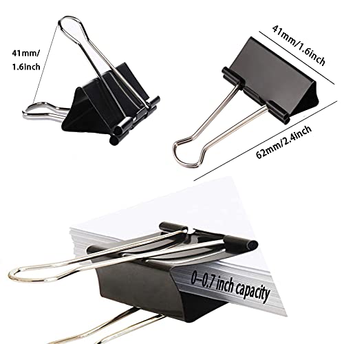 Large Binder Clips 1.6 Inch (60 Pack), Big Binder Clips For Office And Home Supplies, Black #TOP2