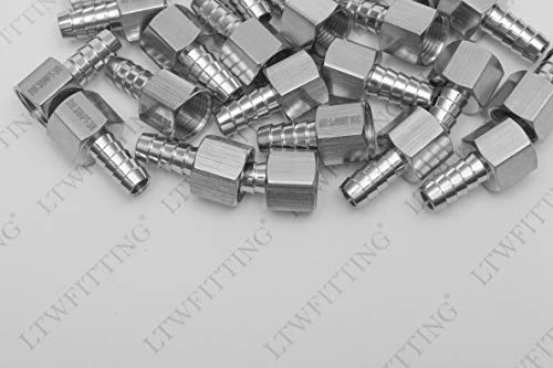 LTWFITTING Bar Production Stainless Steel 316 Barb Fitting Coupler 3/8