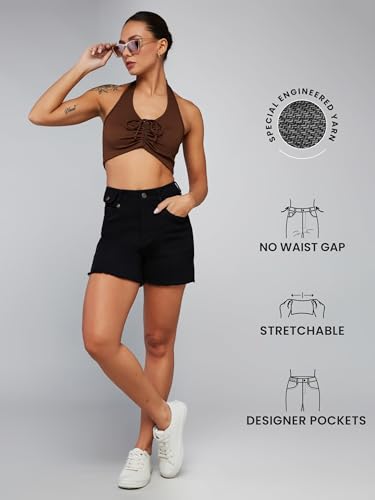 Miss Chase black denim shorts – image 3