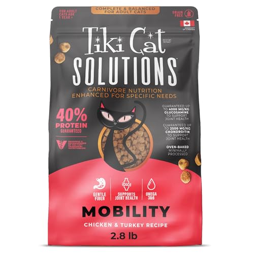 Tiki Cat Solutions Dry Cat Food, Mobility, Chicken & Turkey, 2.8 lbs. Bag