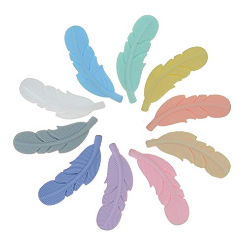 Pluma de Silicona 44mm 10pc DIY Colgante De Cuentas De Silicona Para Hacer El Collar De La Pulsera Cover